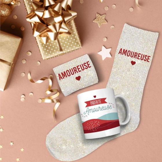 COFFRET MUG CHAUSSETTES AFFECTIF AMOUREUSE