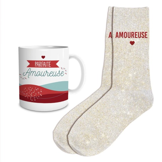 COFFRET MUG CHAUSSETTES AFFECTIF AMOUREUSE