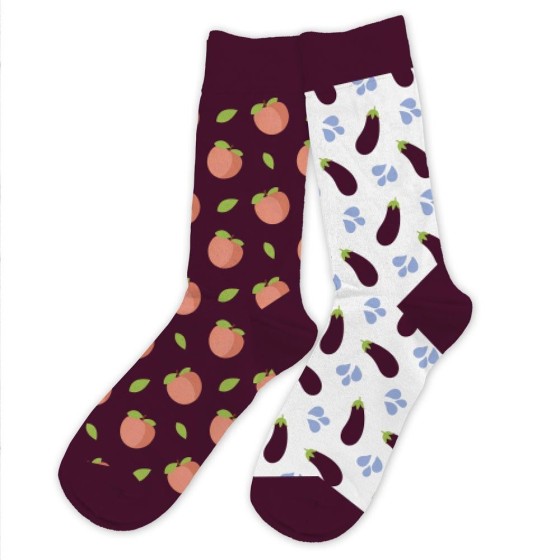 CHAUSSETTES PECHE/AUBERGINE