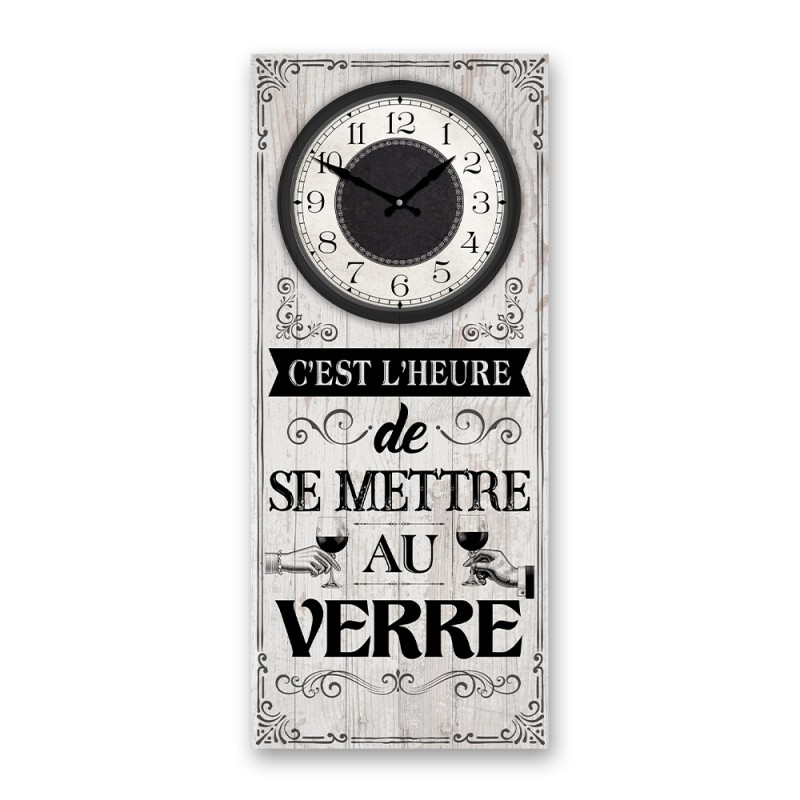 HORLOGE RECT."SE METTRE AU VERRE"