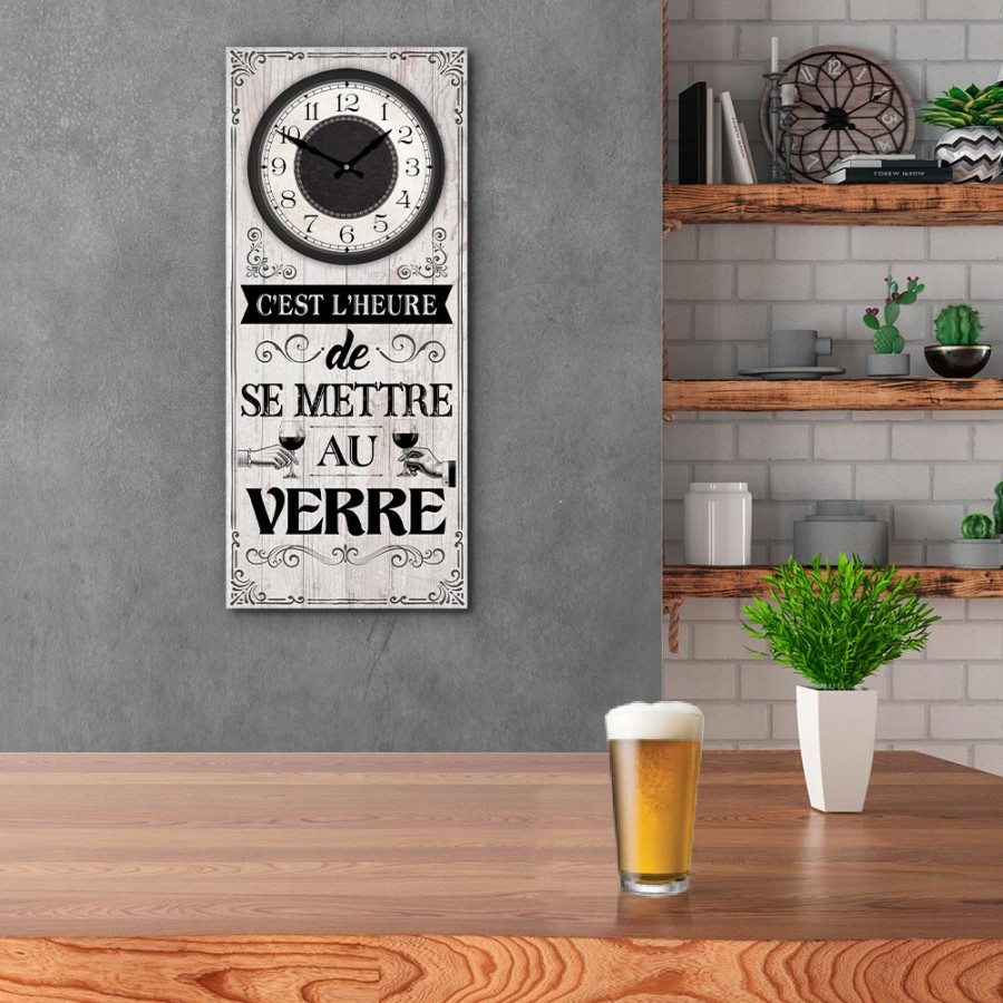 HORLOGE RECT."SE METTRE AU VERRE"