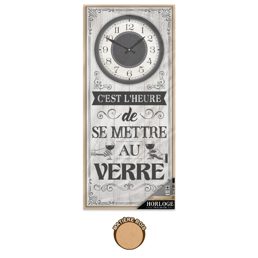 HORLOGE RECT."SE METTRE AU VERRE"