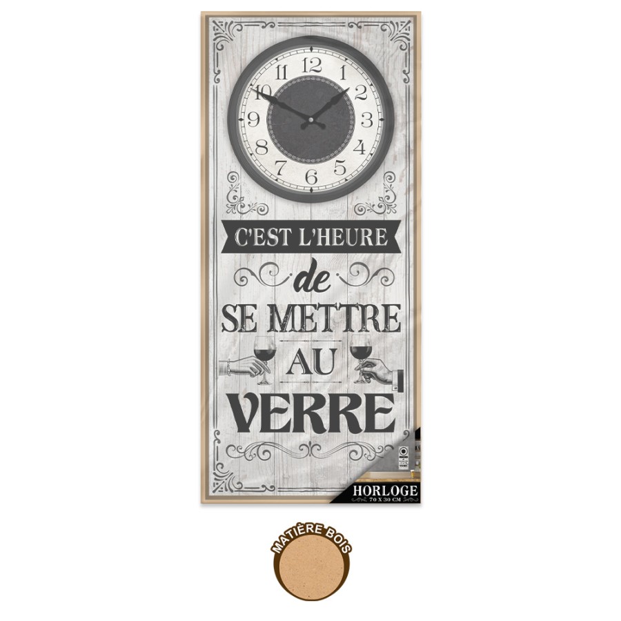 HORLOGE RECT."SE METTRE AU VERRE"