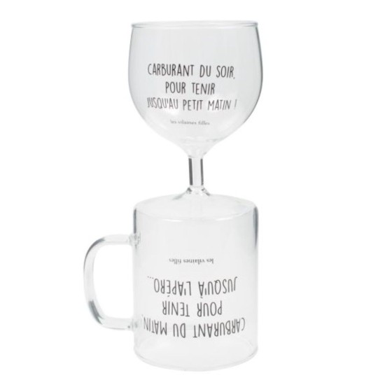 verre à vin et verre à thé/café