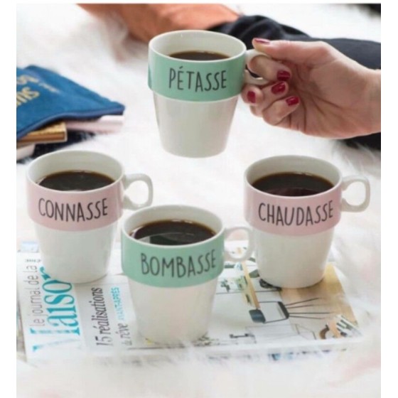 Lot de 4 tasses : Le cadeau parfait !