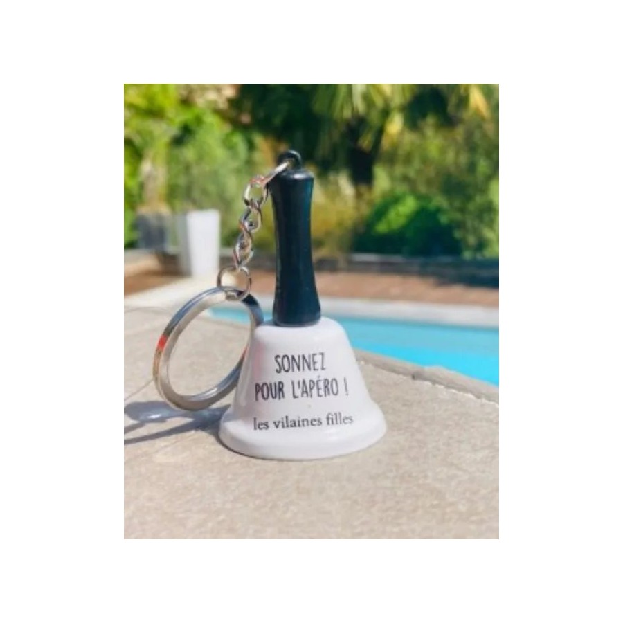 Porte-clés clochette "Sonnez pour un apéro" Porte-clés clochette "Sonnez pour un apéro"