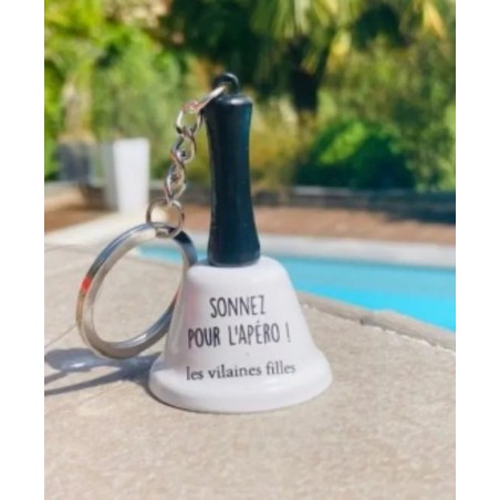Porte-clés clochette "Sonnez pour un apéro"