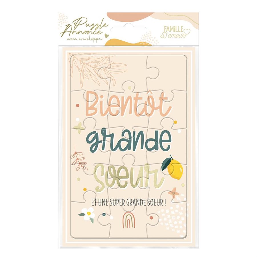 CARTE PUZZLE ANNONCE "GRANDE SOEUR"