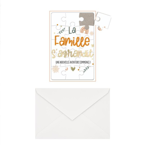 CARTE PUZZLE ANNONCE "LA FAMILLE"