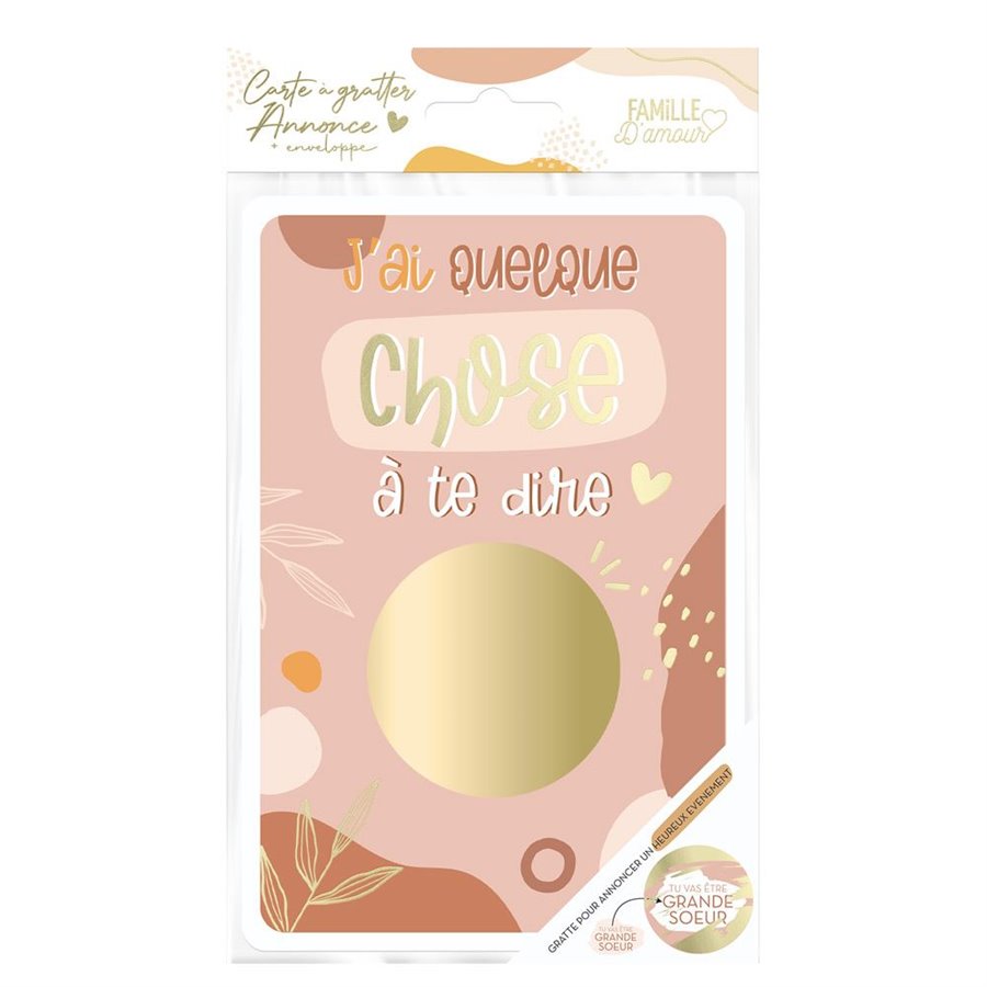 CARTE A GRATTER ANNONCE "SOEUR" CARTE A GRATTER ANNONCE "SOEUR"