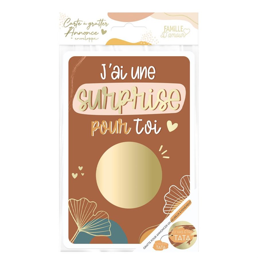 CARTE A GRATTER ANNONCE "TATA" CARTE A GRATTER ANNONCE "TATA"