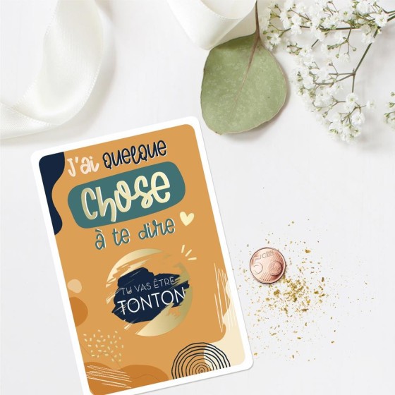 CARTE A GRATTER ANNONCE "TONTON"