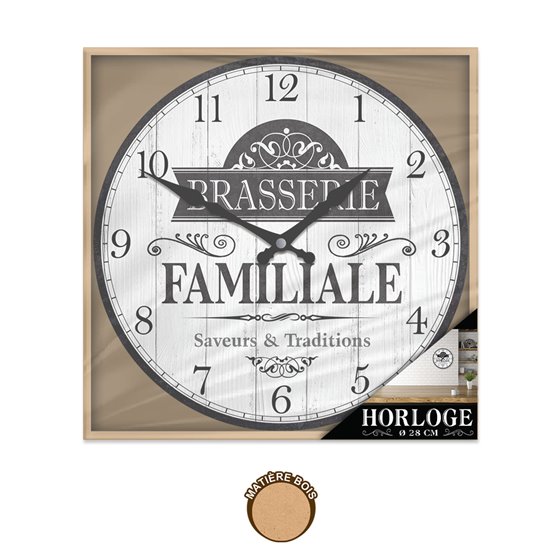HORLOGE RONDE"BRASSERIE FAMILIALE"