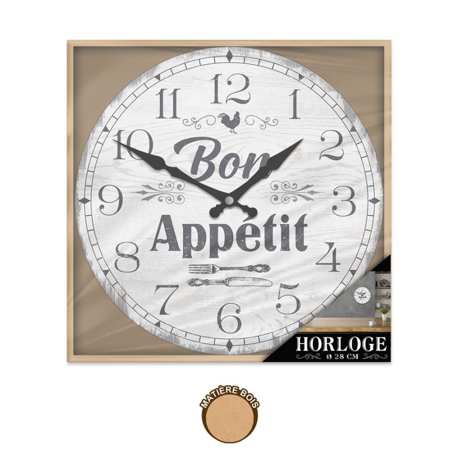 HORLOGE RONDE "BON APPETIT"