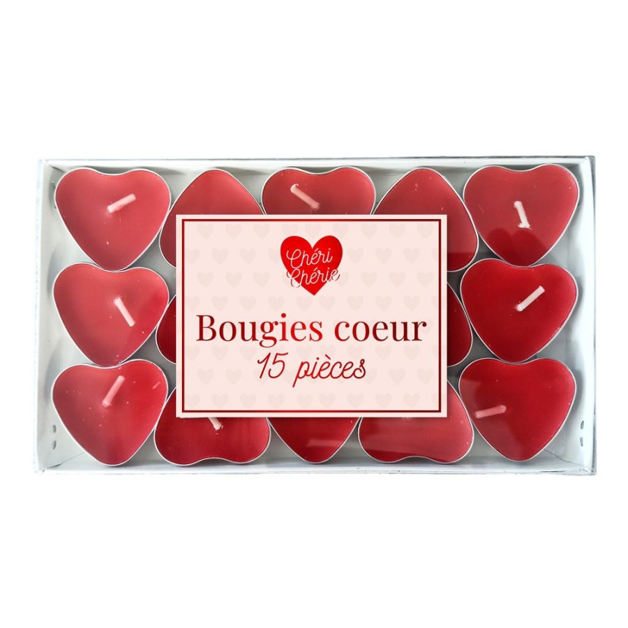 PACK 15 BOUGIES COEUR SAINT VALENTIN