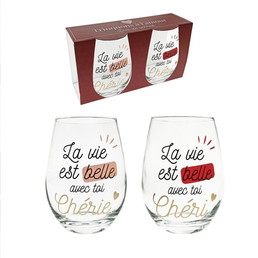 COFFRET DUO VERRE A EAU SAINT VALENTIN