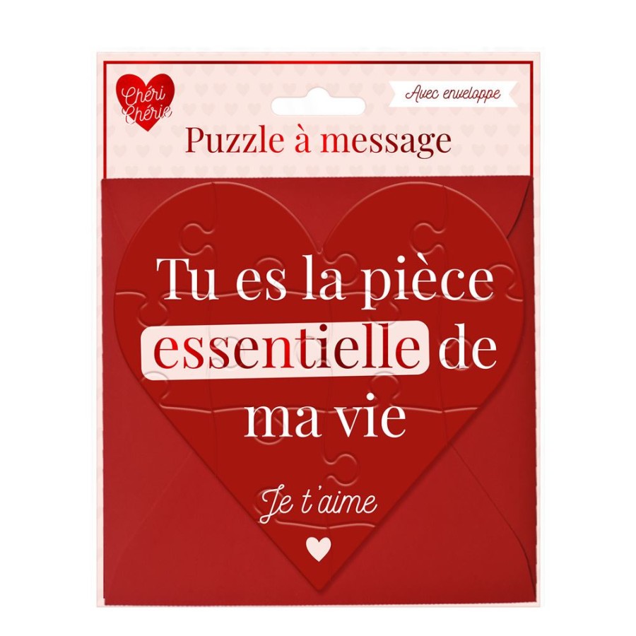 CARTE PUZZLE COEUR SAINT VALENTIN