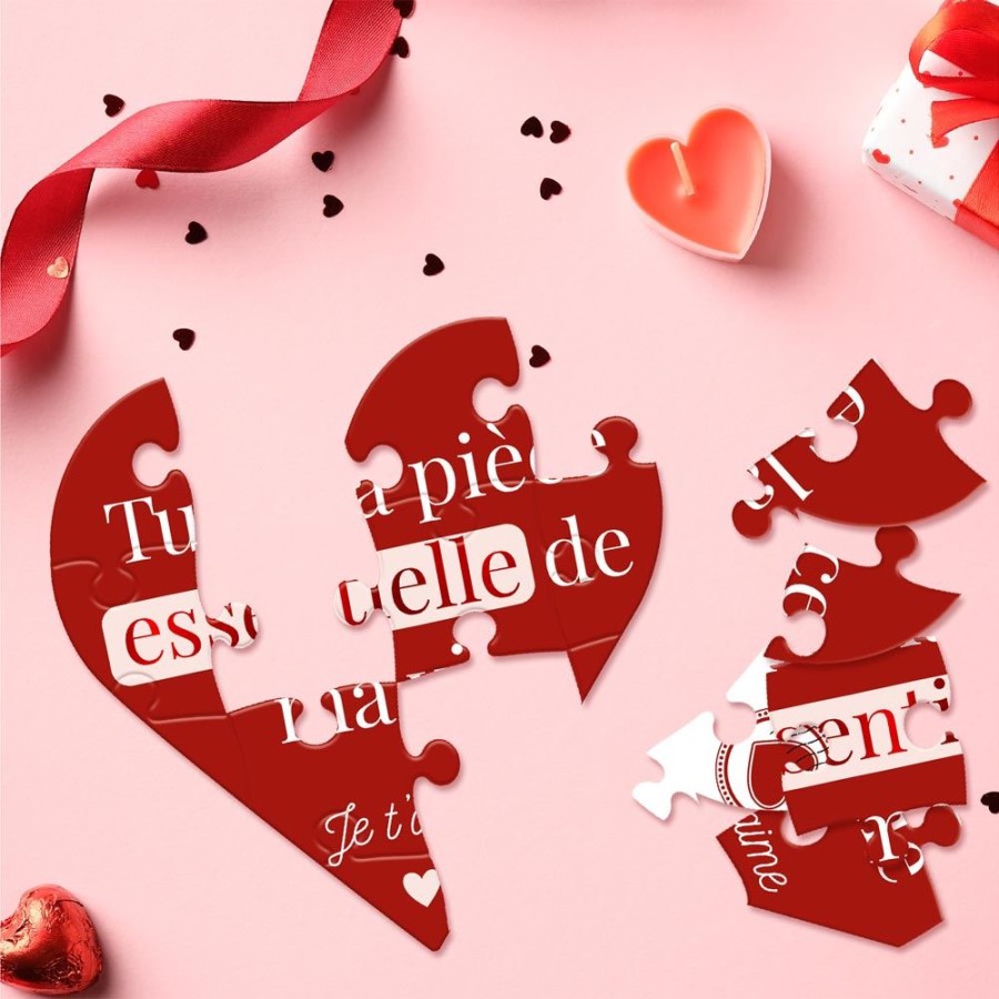 CARTE PUZZLE COEUR SAINT VALENTIN