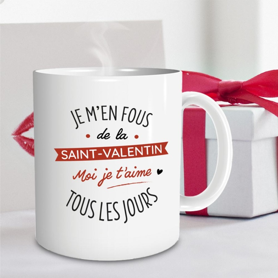 MUG "JE M EN FOUS DE LA SAINT VALENTIN"