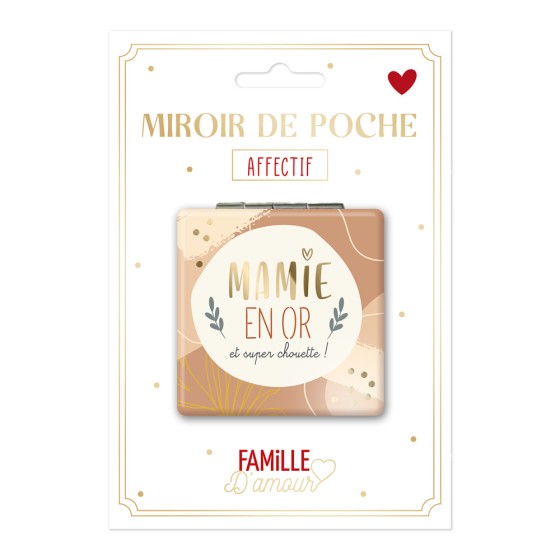 MIROIR DE POCHE "MAMIE EN OR"