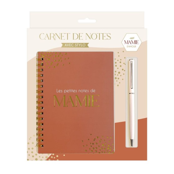 COFFRET CARNET NOTES-STYLO MAMIE