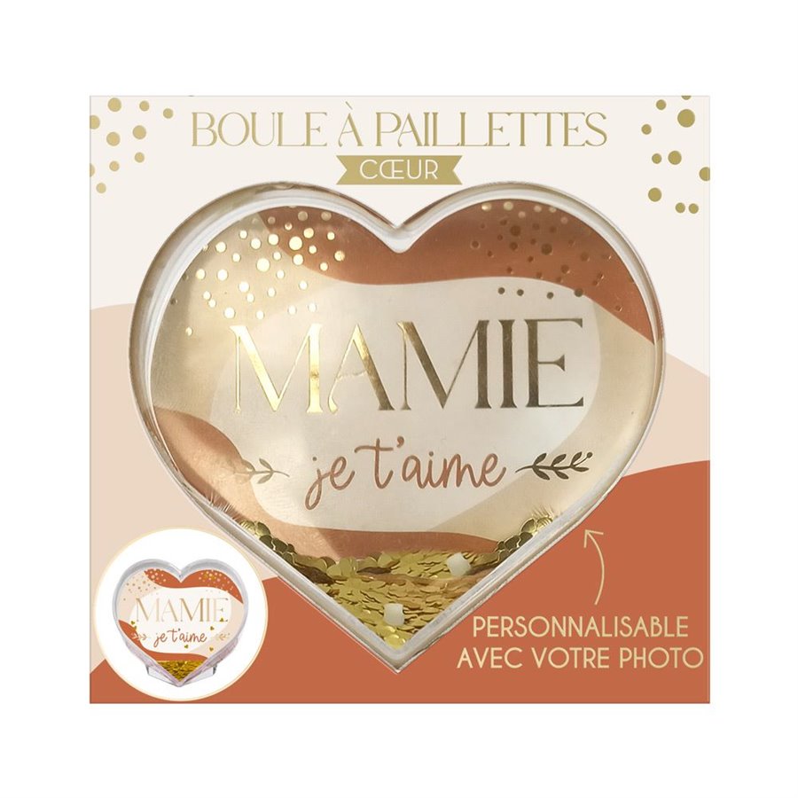 BOULE COEUR A PAILLETTTES MAMIE