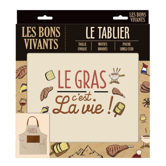 TABLIER "LE GRAS C EST LA VIE"