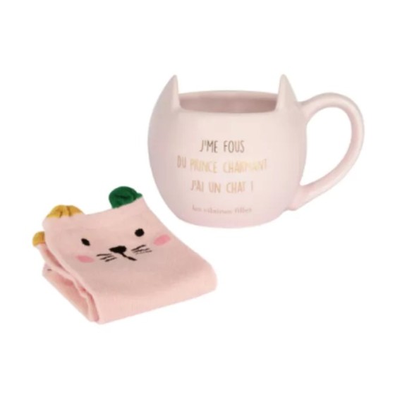 Coffret chaussettes et Tasse Chat