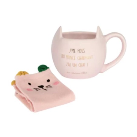 Coffret chaussettes et Tasse Chat