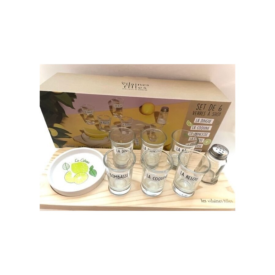 Coffret de 6 verres à shot plateau...