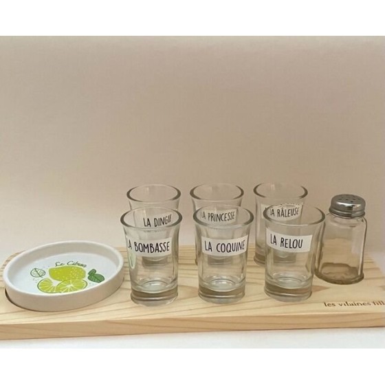 Coffret de 6 verres à shot plateau...