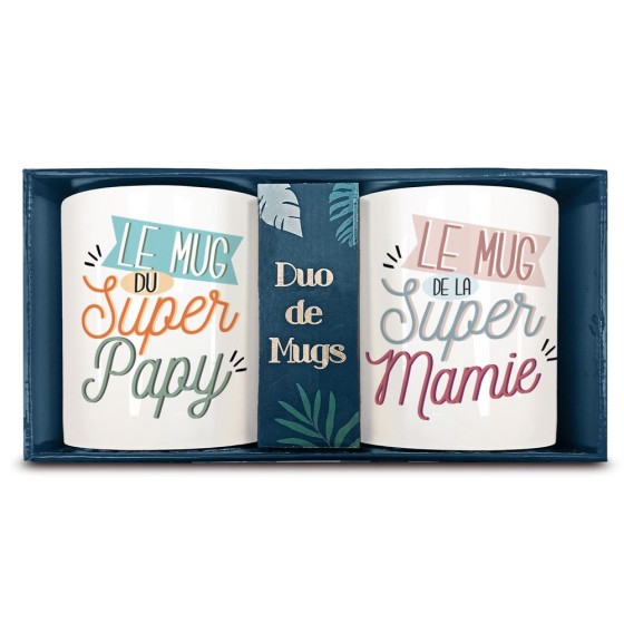 COFFRET DUO MUGS PAPY MAMIE