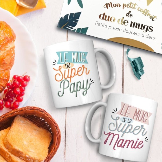 COFFRET DUO MUGS PAPY MAMIE