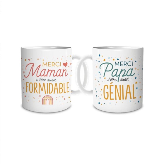 COFFRET DUO MUGS MAMAN PAPA GENIAL