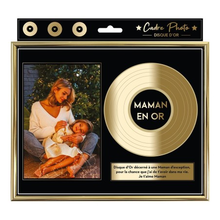 CADRE PHOTO DISQUE D OR MAMAN