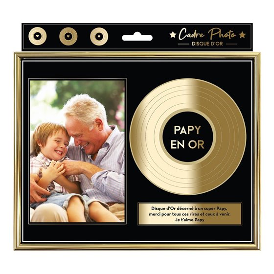 CADRE PHOTO DISQUE D OR PAPY