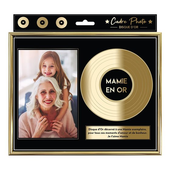 CADRE PHOTO DISQUE D OR MAMIE