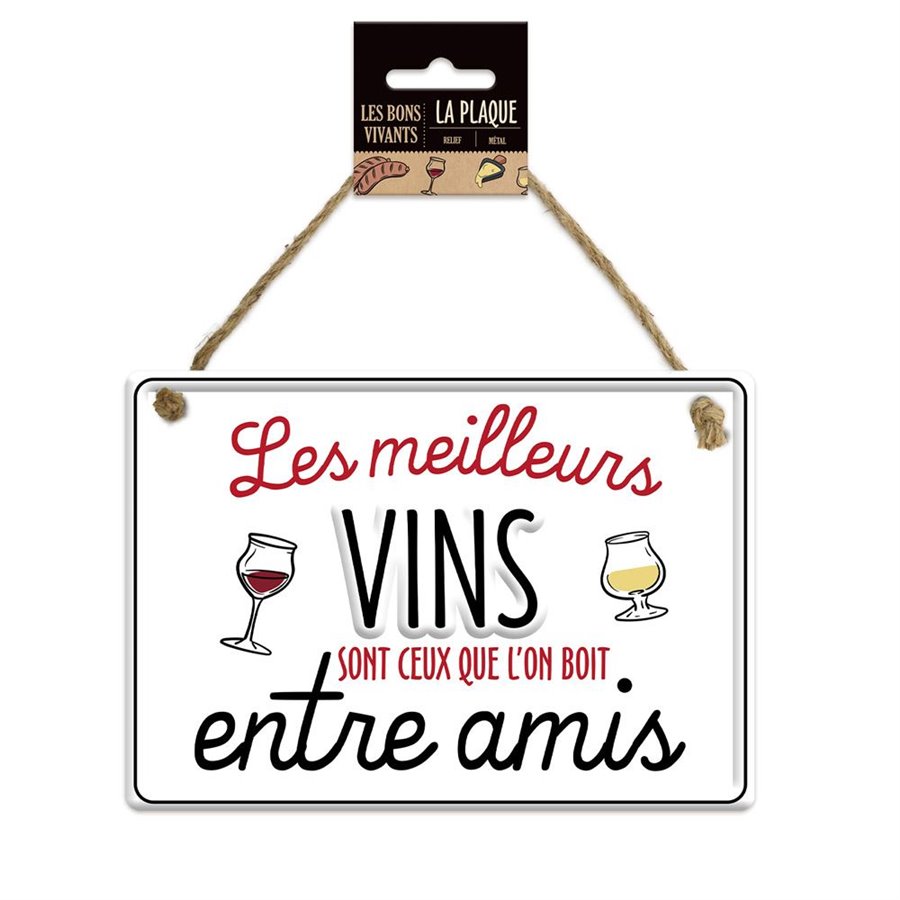 PLAQUE METAL "VINS ENTRE AMIS"