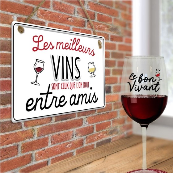 PLAQUE METAL "VINS ENTRE AMIS"