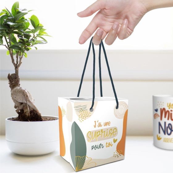 POCHETTE MUG "J AI UNE SURPRISE POUR TOI"