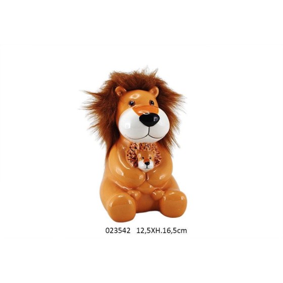 TIRELIRE LION + BEBE 