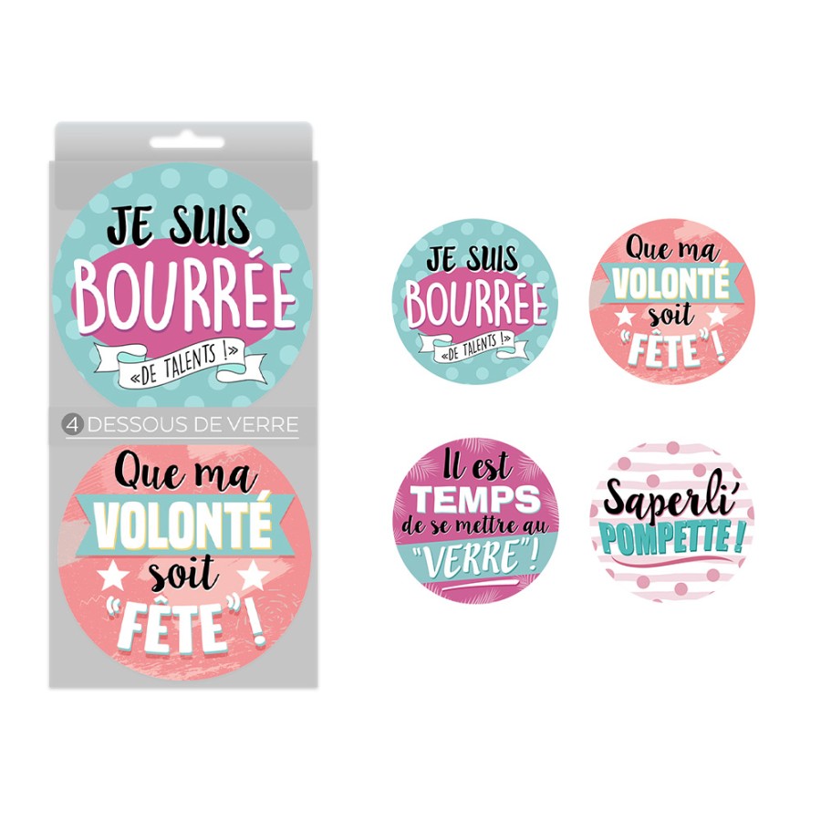 PACK 4 DESSOUS VERRE ROND