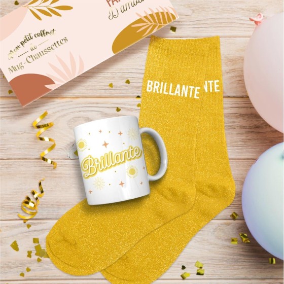 COFFRET MUG/CHAUSSETTES PAILLETTES BRILLANTE