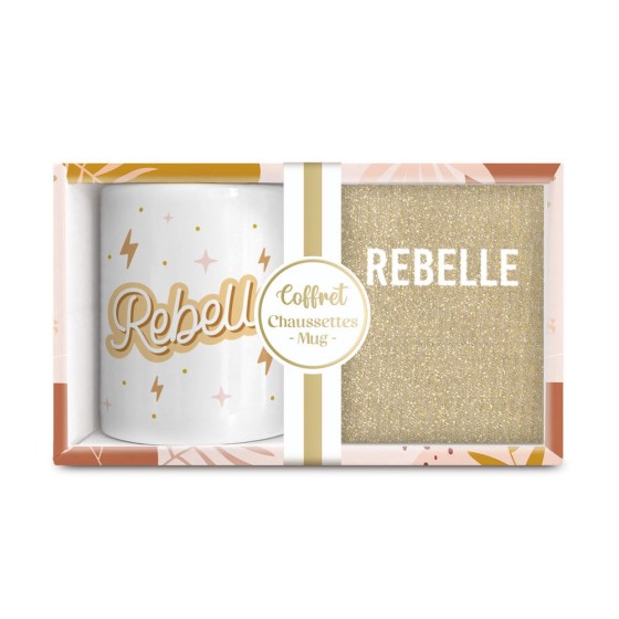 COFFRET MUG/CHAUSSETTES PAILLETTES REBELLE