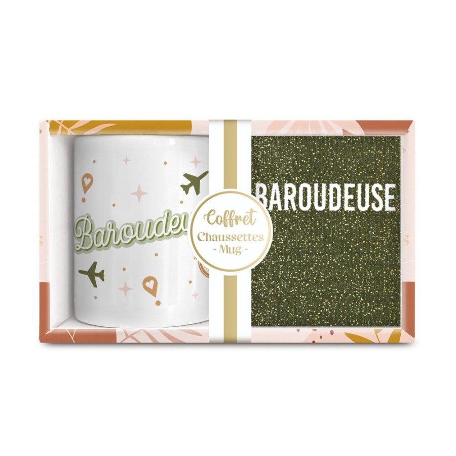 COFFRET MUG/CHAUSSETTES PAILLETTES BAROUDEUSE