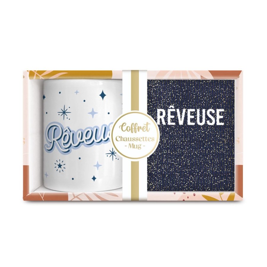 COFFRET MUG/CHAUSSETTES PAILLETTES REVEUSE