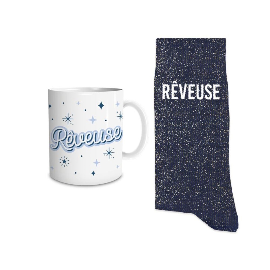 COFFRET MUG/CHAUSSETTES PAILLETTES REVEUSE