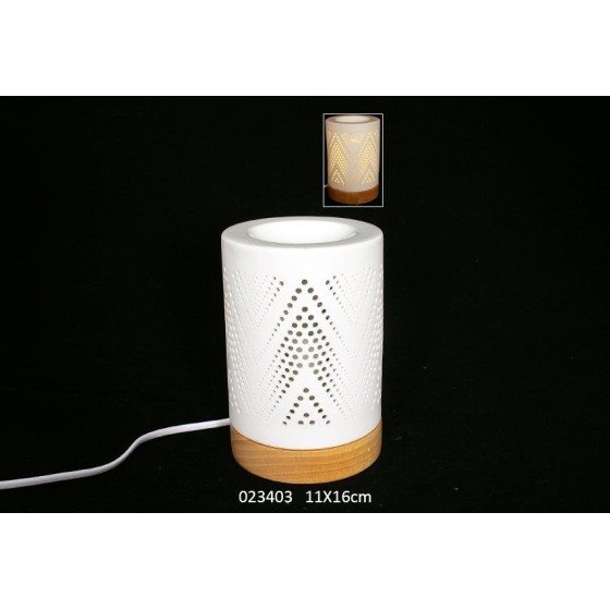LAMPE PORCELAINE ETHNIQUE BRULE PARFUM 