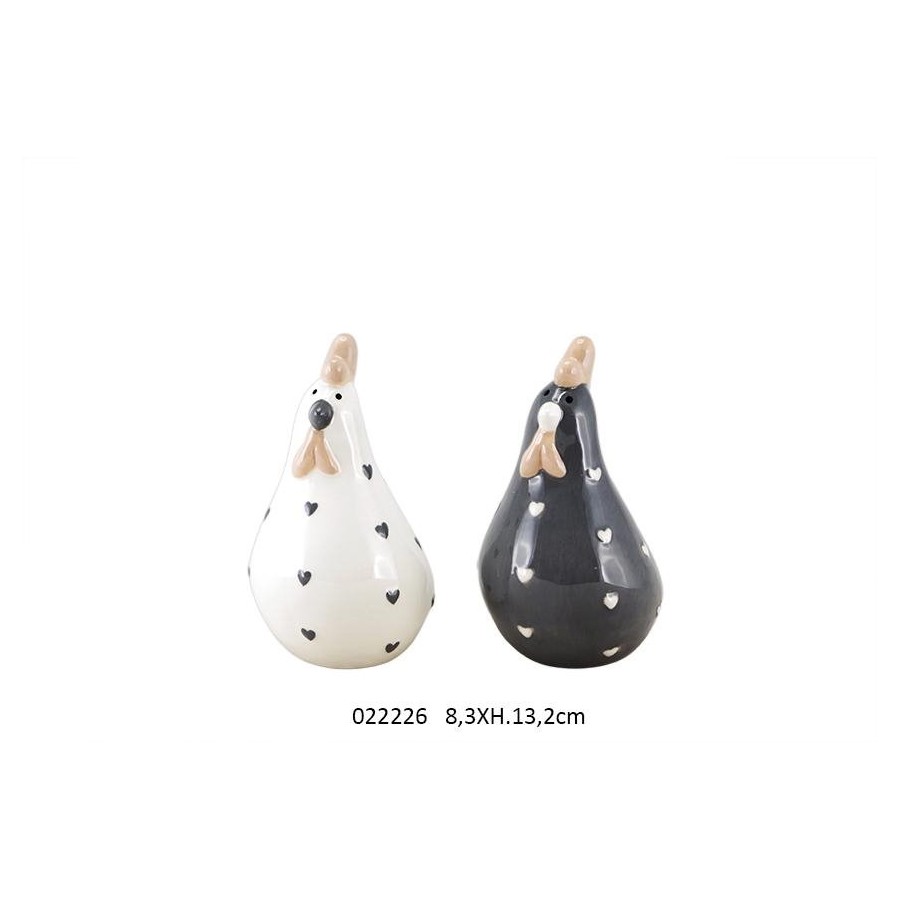 POULE DECO COEUR 'SHABBY' GM