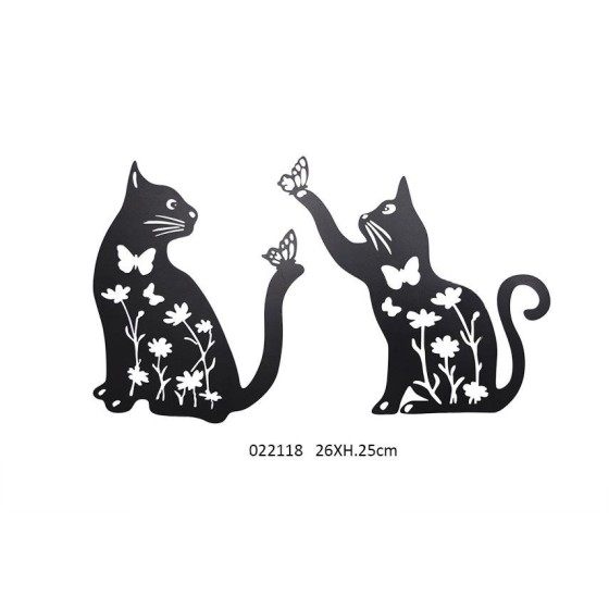 PLAQUE DECO CHAT + PAPILLON 
